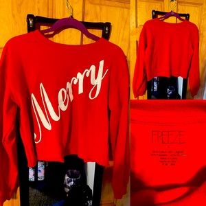 Christmas Crop Sweater Size Large